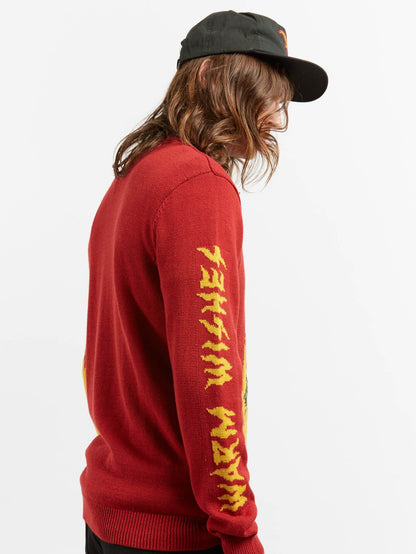 Flashing Warm Wishes Sweater - Deep Red