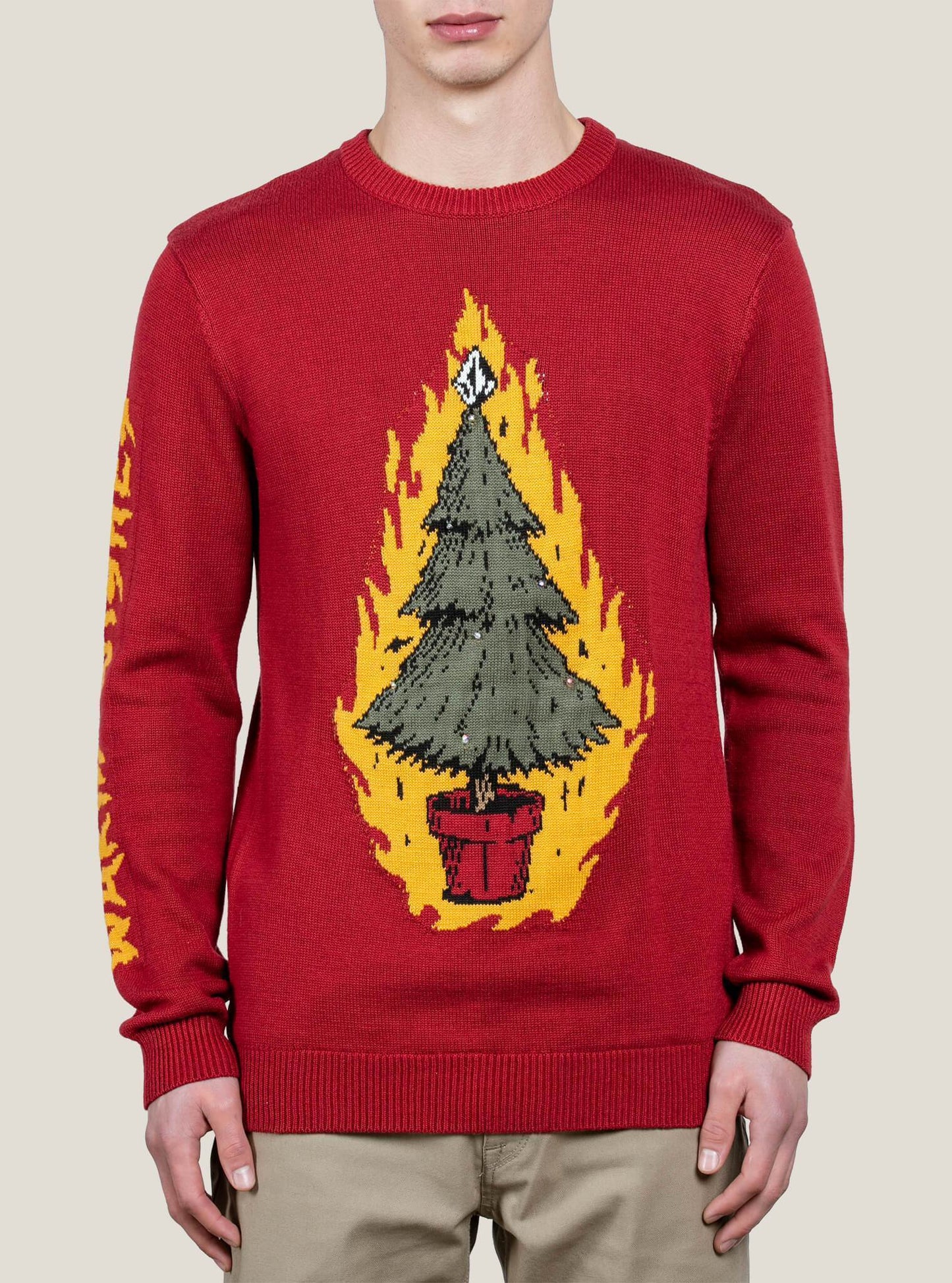 Flashing Warm Wishes Sweater - Deep Red