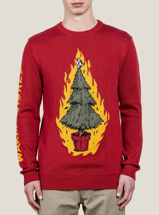 Pull Warm Wishes clignotant - Deep Red