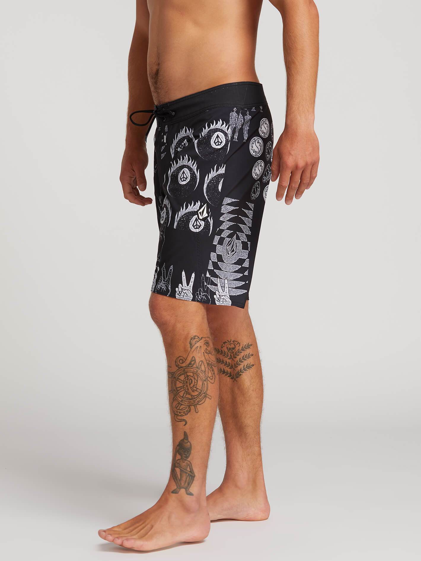 Tablet Mod 20" Boardshorts - Schwarz Weiß