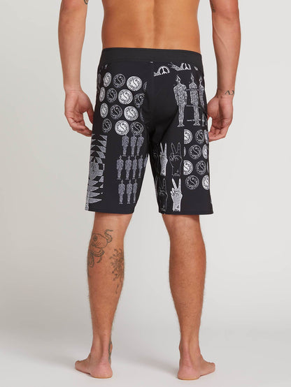 Tablet Mod 20" Boardshorts - Schwarz Weiß
