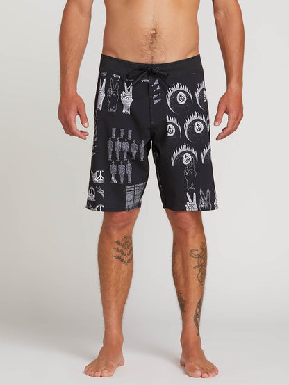 Tablet Mod 20" Boardshorts - Schwarz Weiß