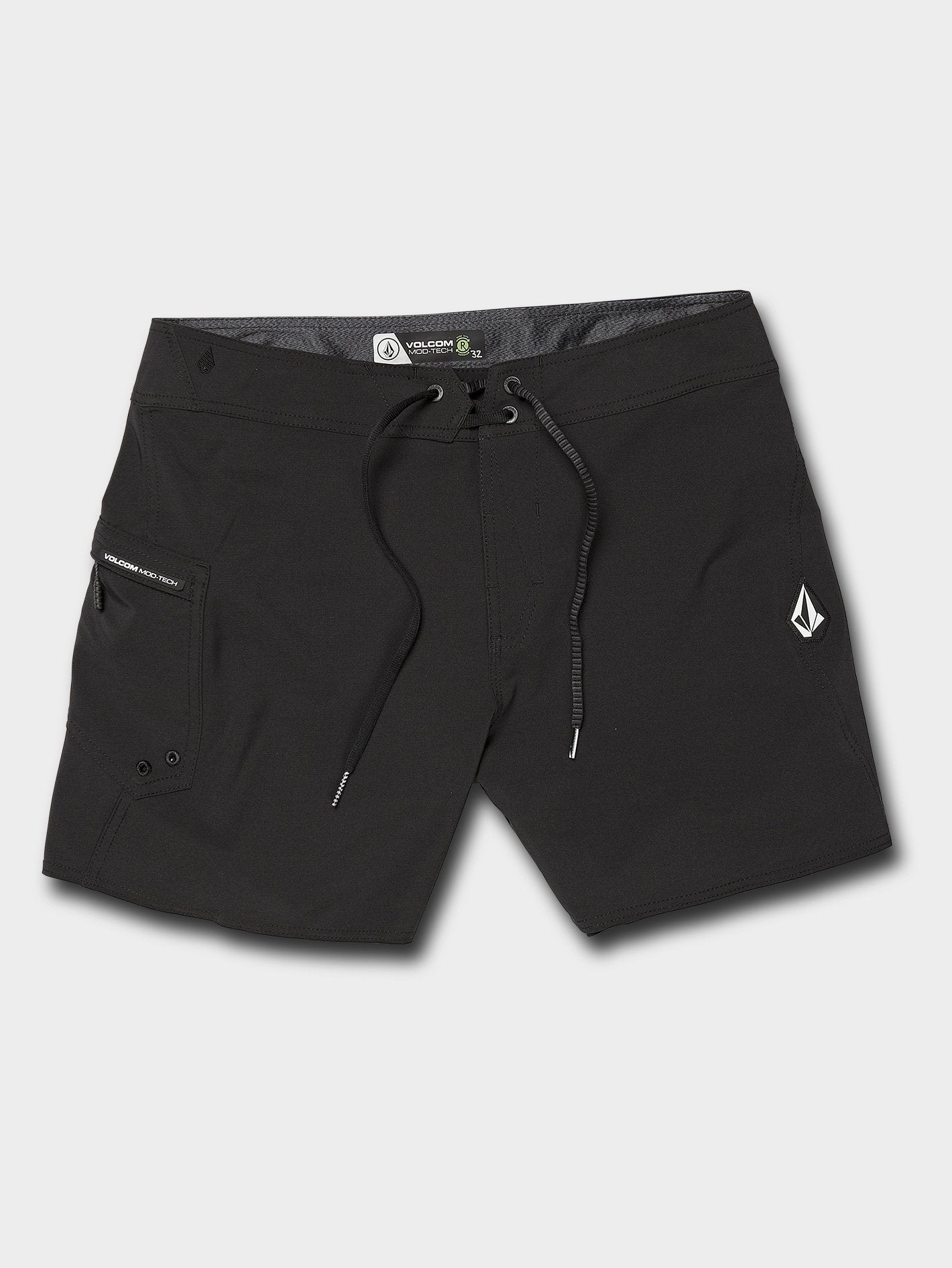 Boardshort Lido Solid Mod 16" - Black