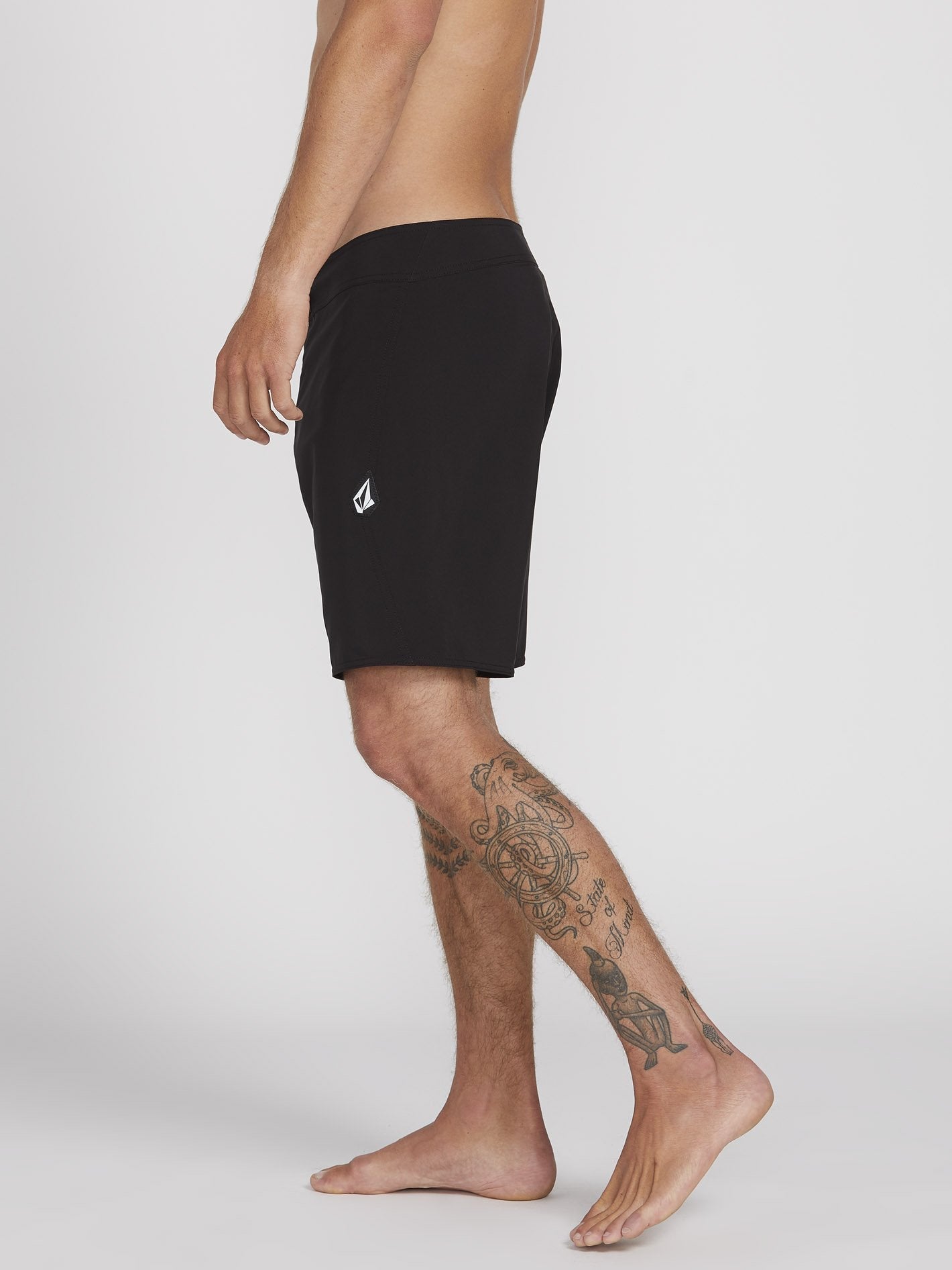 Boardshort Lido Solid Mod 18" - BLACK