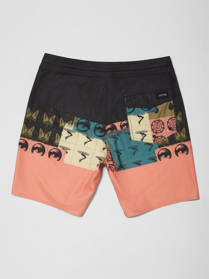 Tropic Blotter Panel 18" Boardshorts - Schwarz