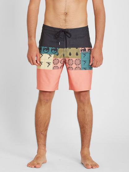 Tropic Blotter Panel 18" Boardshorts - Schwarz