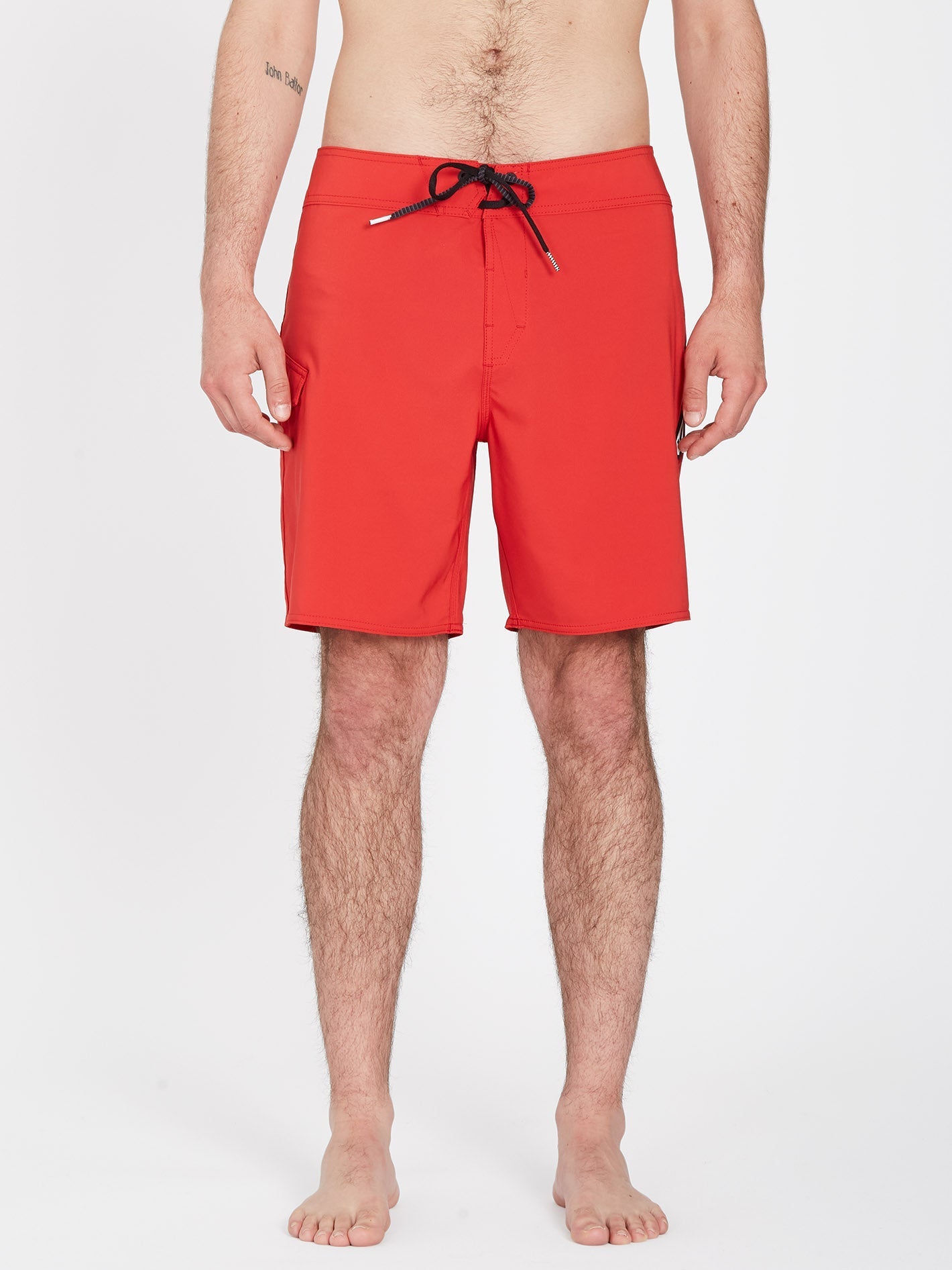 Lido Solid Mod 18" Boardshorts - RIBBON RED