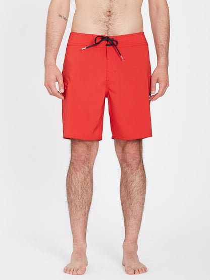Lido Solid Mod 18" Boardshorts - RIBBON RED