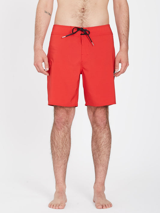 Lido Solid Mod 18" Boardshorts - RIBBON RED