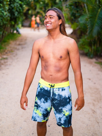 Boardshort Saturate Stoney 19" - LIME TIE DYE