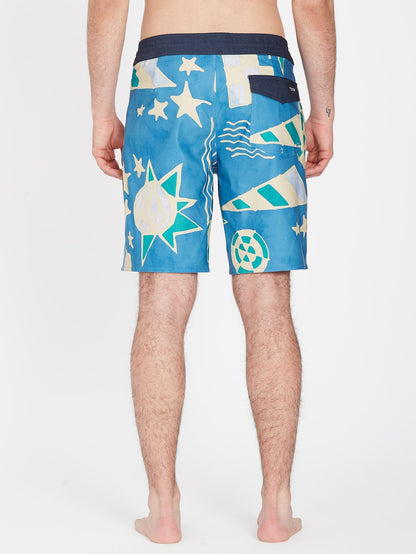 Geo Stoney 19" Boardshorts - AGED INDIGO