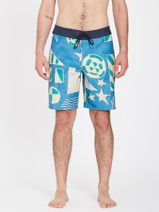 Geo Stoney 19" Boardshorts - AGED INDIGO