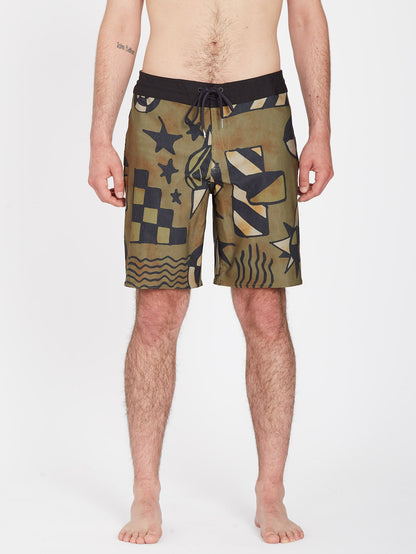 Boardshort Geo Stoney 19" - SERVICE GREEN
