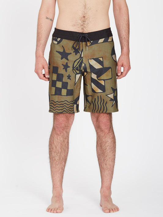 Geo Stoney 19" Boardshorts - SERVICEGRÜN