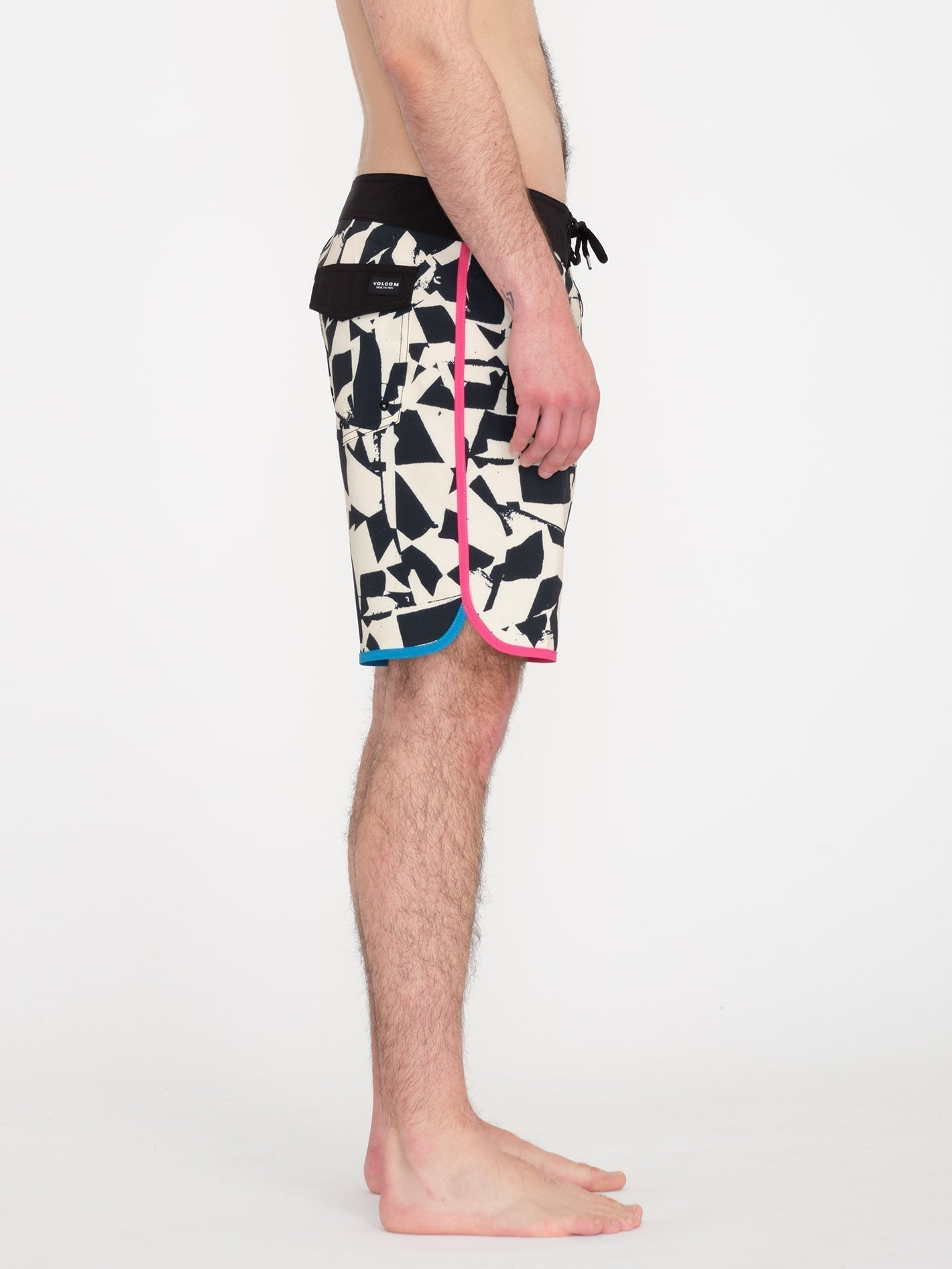 Boardshort Lido Print Scallop Mod 19" - BLACK WHITE