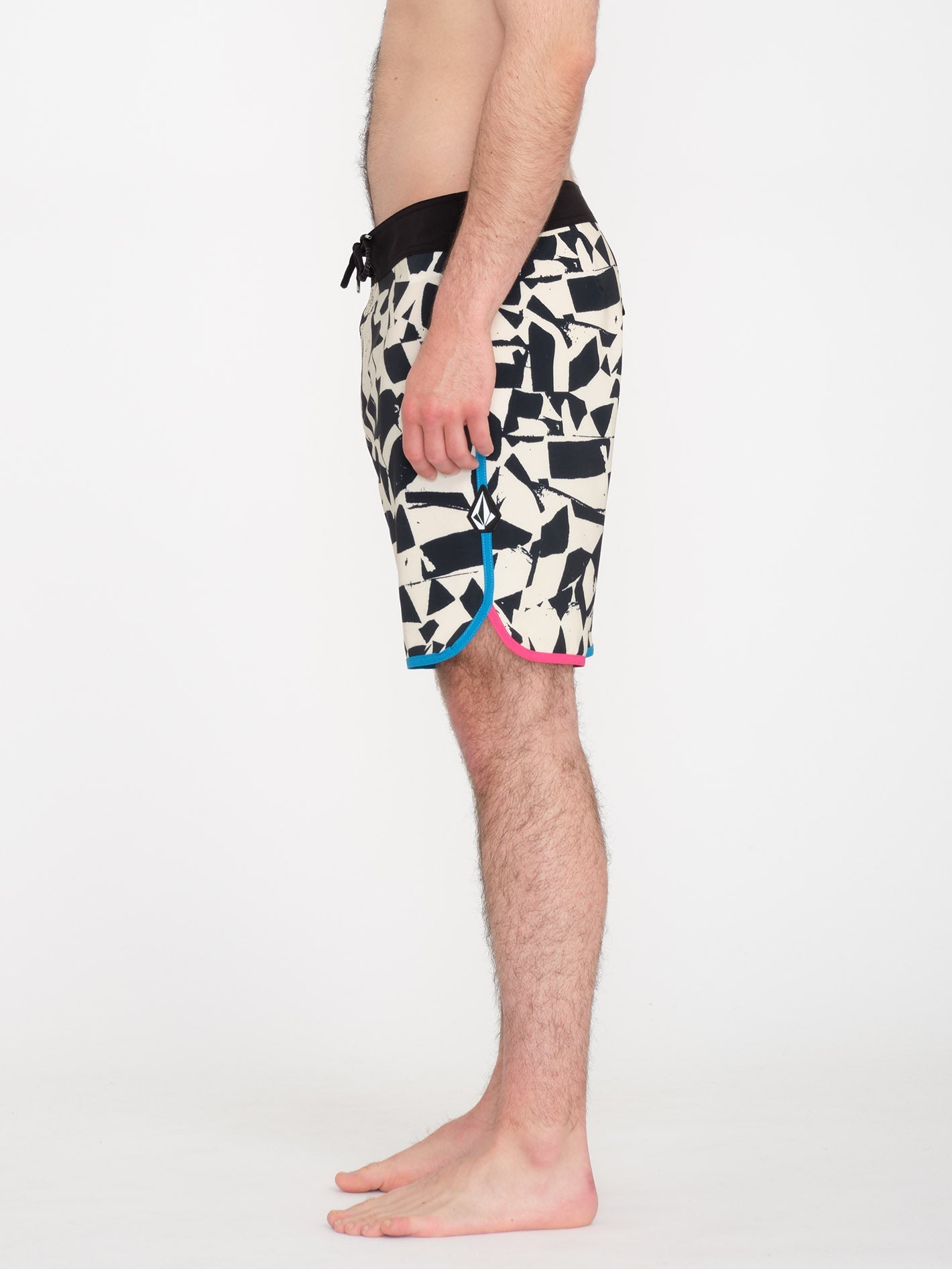 Boardshort Lido Print Scallop Mod 19" - BLACK WHITE
