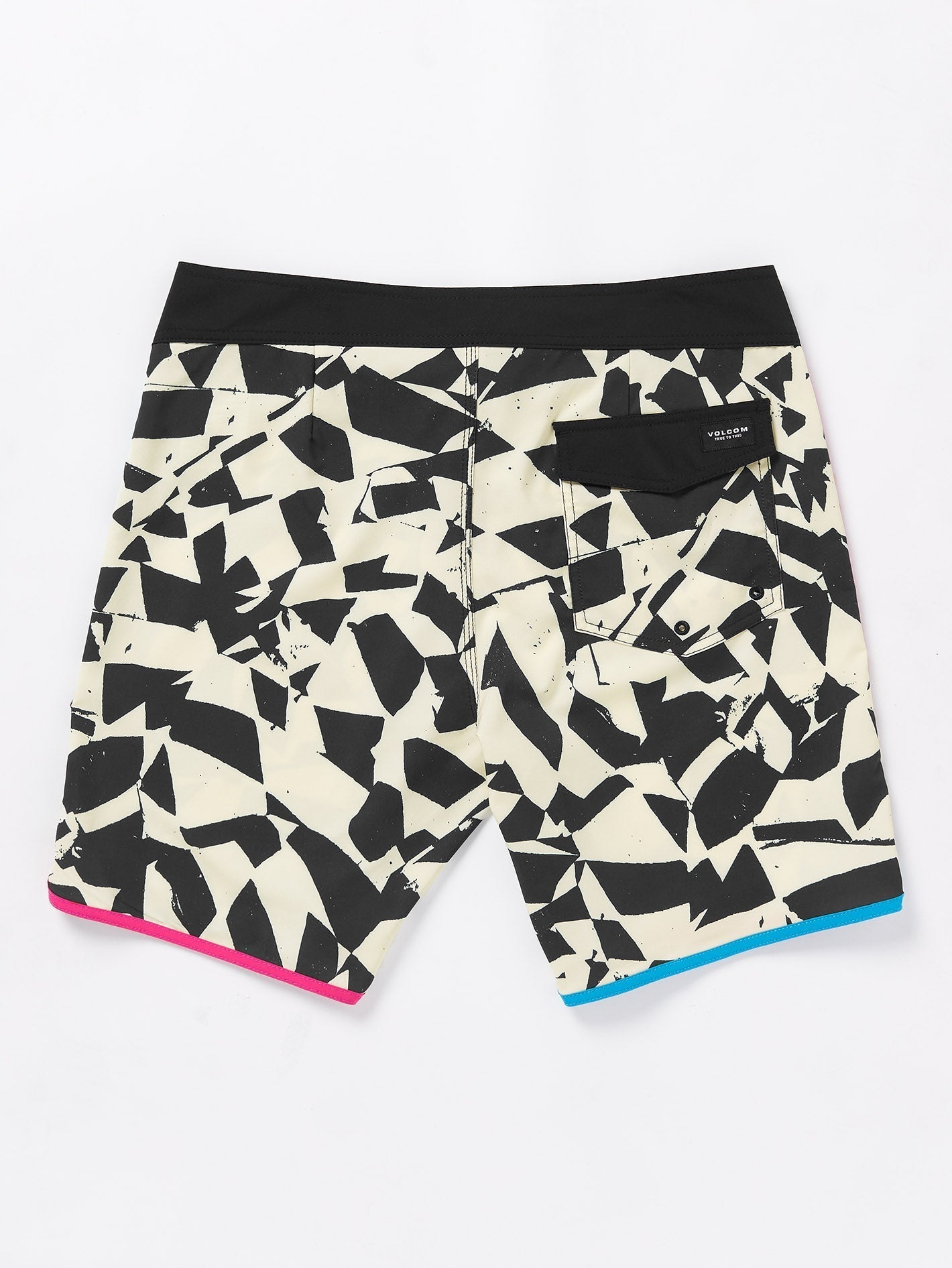 Boardshort Lido Print Scallop Mod 19" - BLACK WHITE
