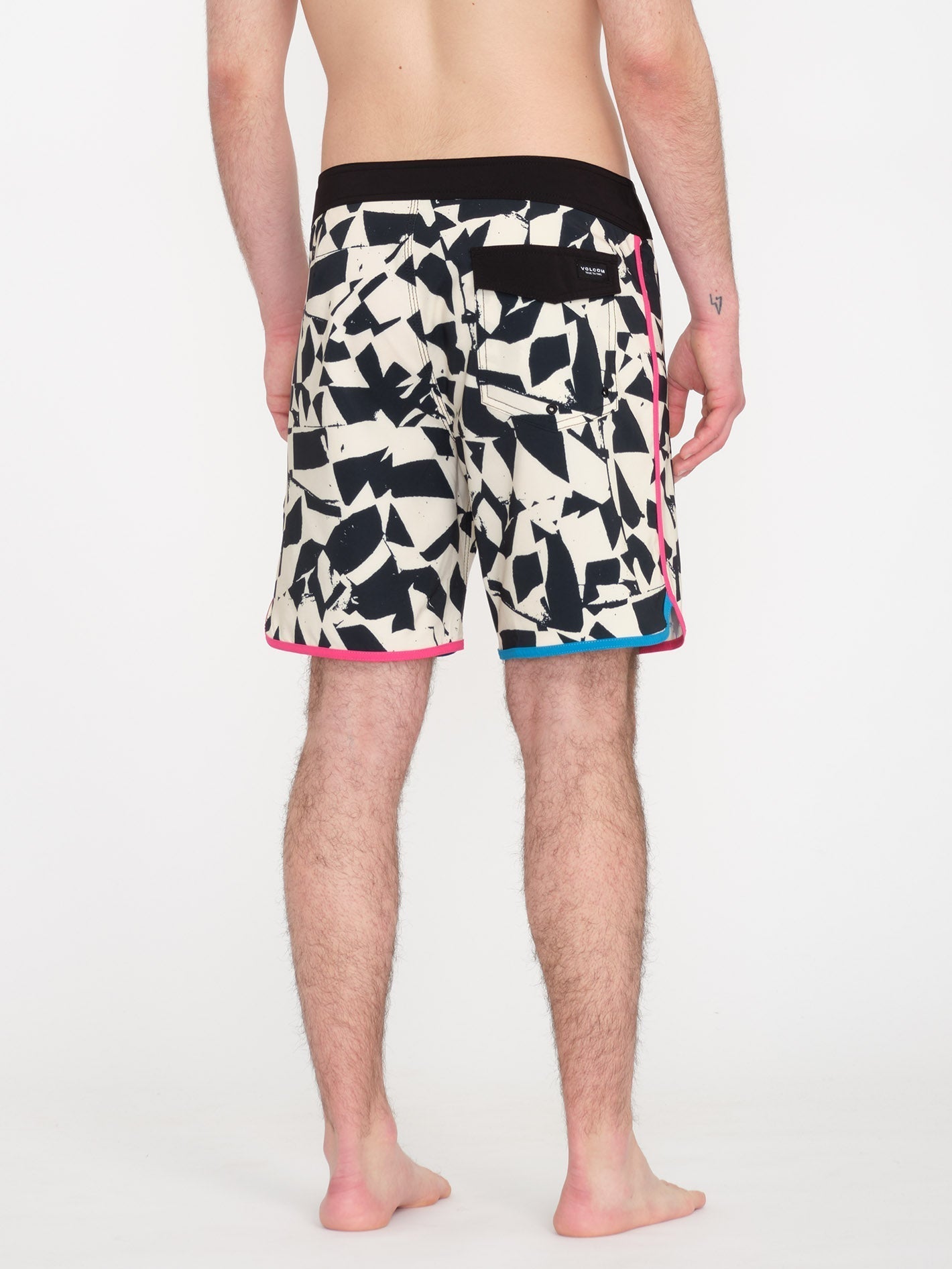 Boardshort Lido Print Scallop Mod 19" - BLACK WHITE