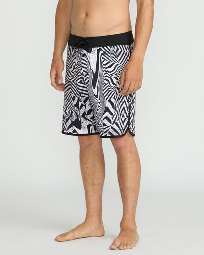 Infuse Scallop Mod 19" Boardshorts - Weiß Schwarz