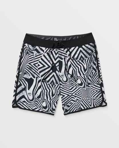Infuse Scallop Mod 19" Boardshorts - Weiß Schwarz