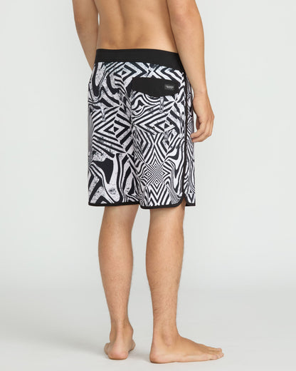 Infuse Scallop Mod 19" Boardshorts - Weiß Schwarz