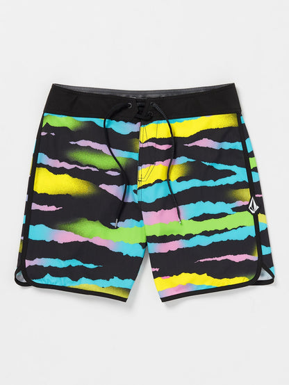 Boardshort Zebra Shield Scallop Mod 18" - Black