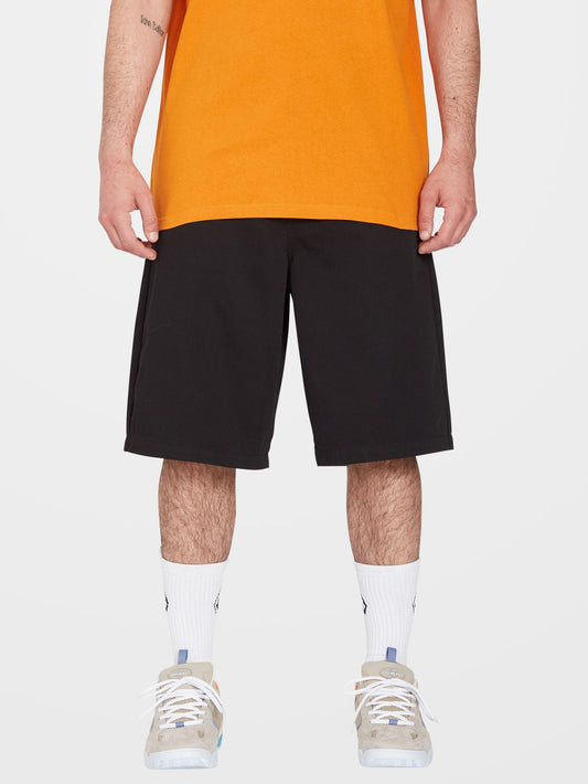 Lockere Trucker-Shorts - Schwarz