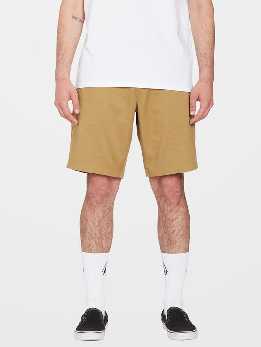 Frickin' Shorts mit elastischer Taille, 19 Zoll – DUNKELKHAKI