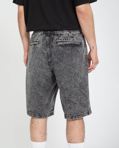 Freazy – Lockere Shorts mit elastischer Taille, 22 Zoll – Helles Säureschwarz