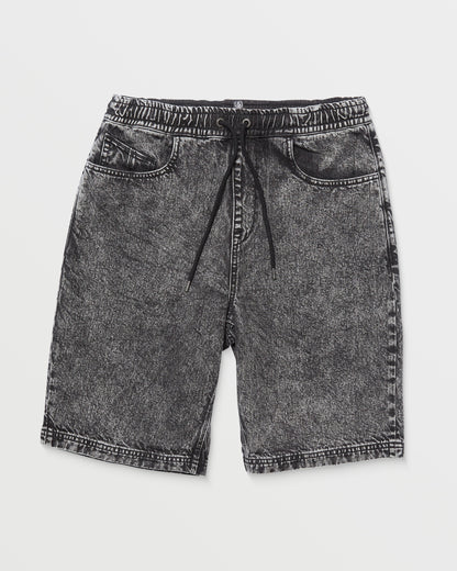 Freazy – Lockere Shorts mit elastischer Taille, 22 Zoll – Helles Säureschwarz
