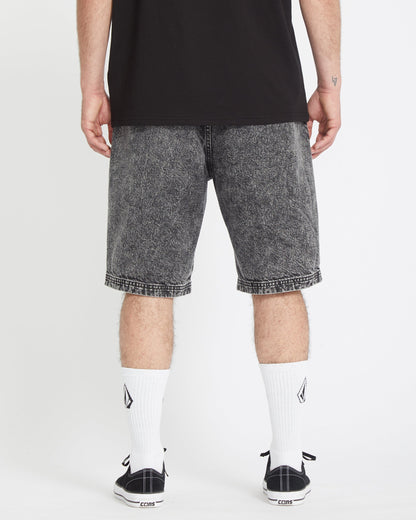 Freazy – Lockere Shorts mit elastischer Taille, 22 Zoll – Helles Säureschwarz