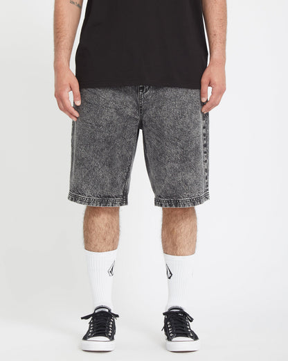 Freazy – Lockere Shorts mit elastischer Taille, 22 Zoll – Helles Säureschwarz