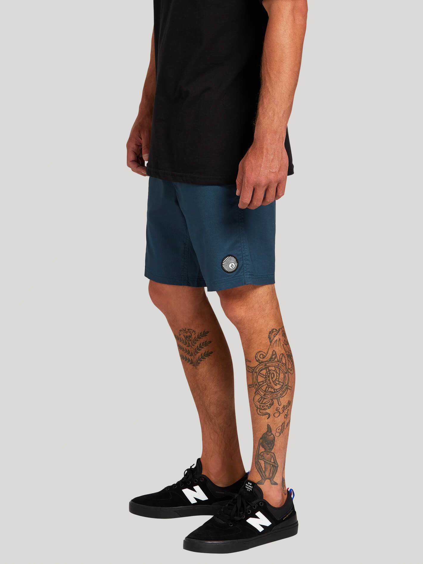 Mongrol 18" Shorts mit elastischer Taille - Verblasstes Marineblau