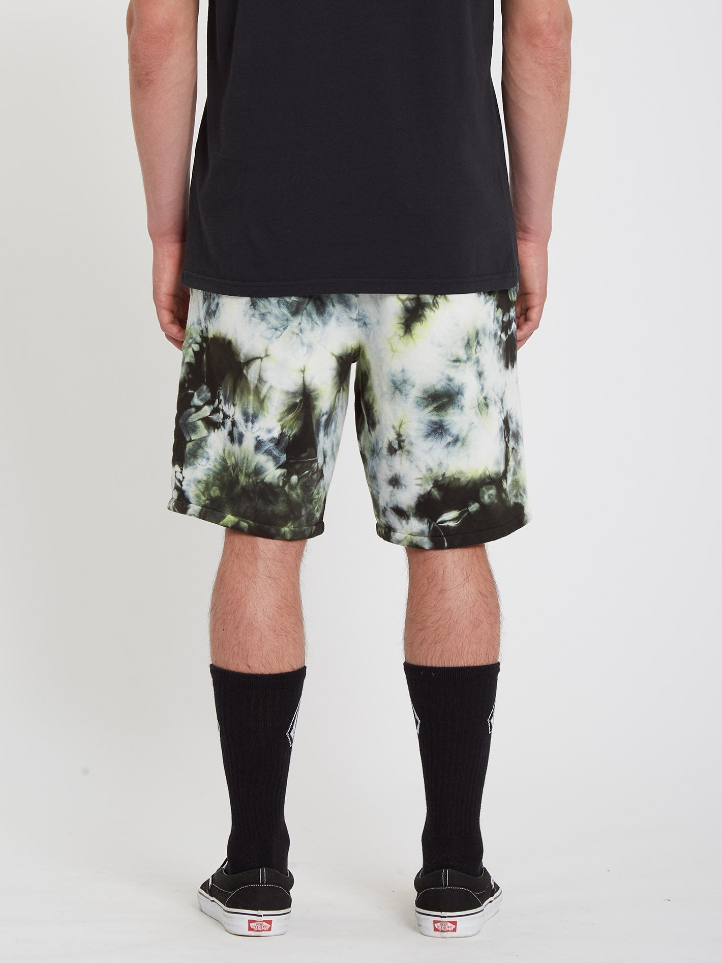 Iconic Stone Plus Fleece-Shorts – LIME TIE DYE
