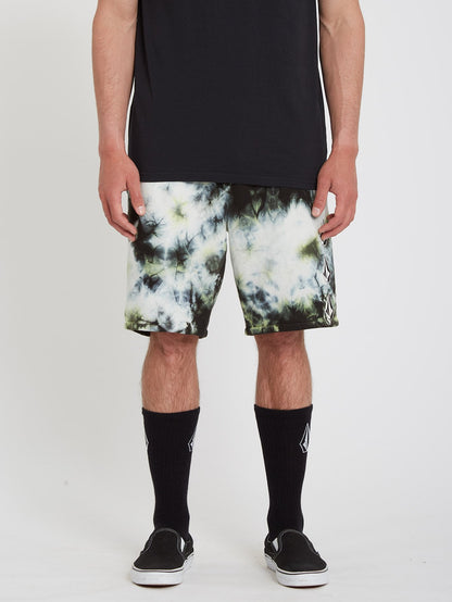 Iconic Stone Plus Fleece-Shorts – LIME TIE DYE