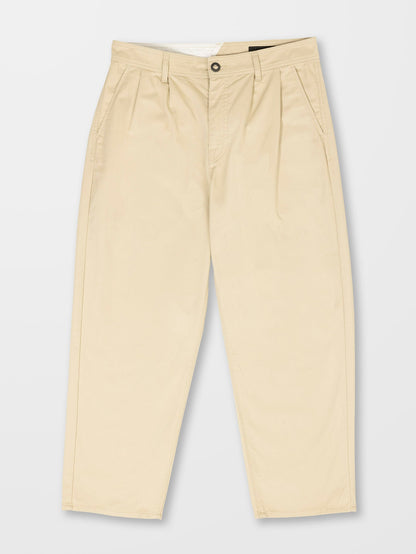 Pleated Chino Pants - ALMOND