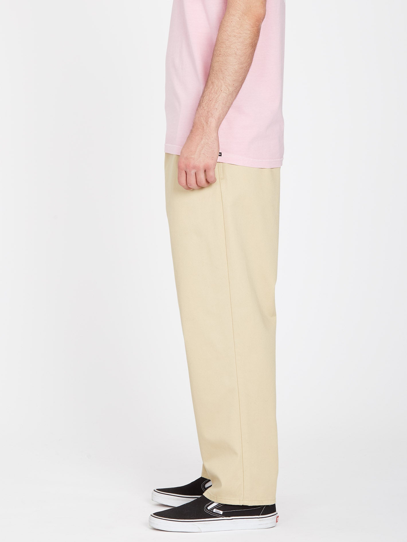 Pleated Chino Pants - ALMOND
