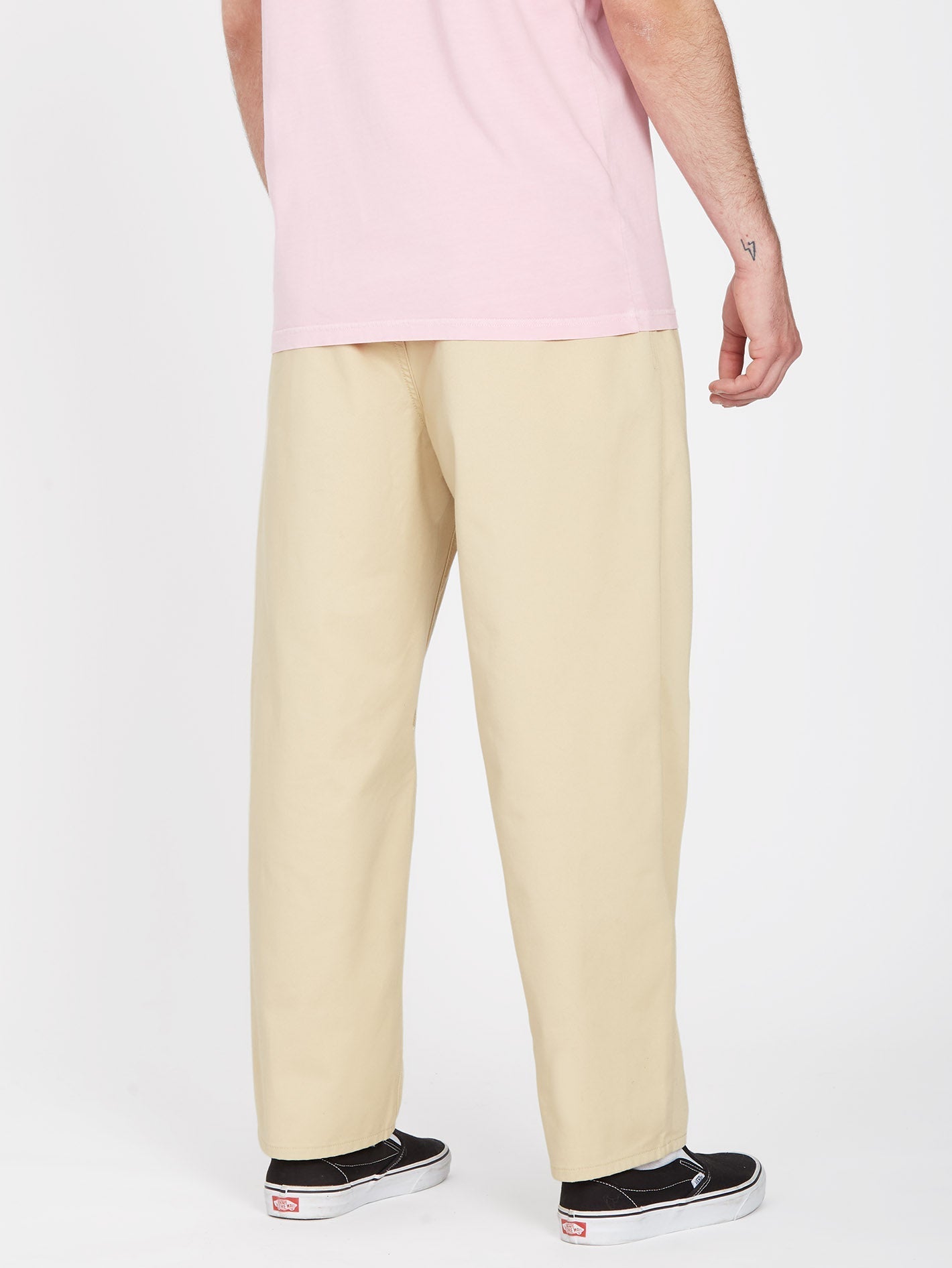 Pleated Chino Pants - ALMOND