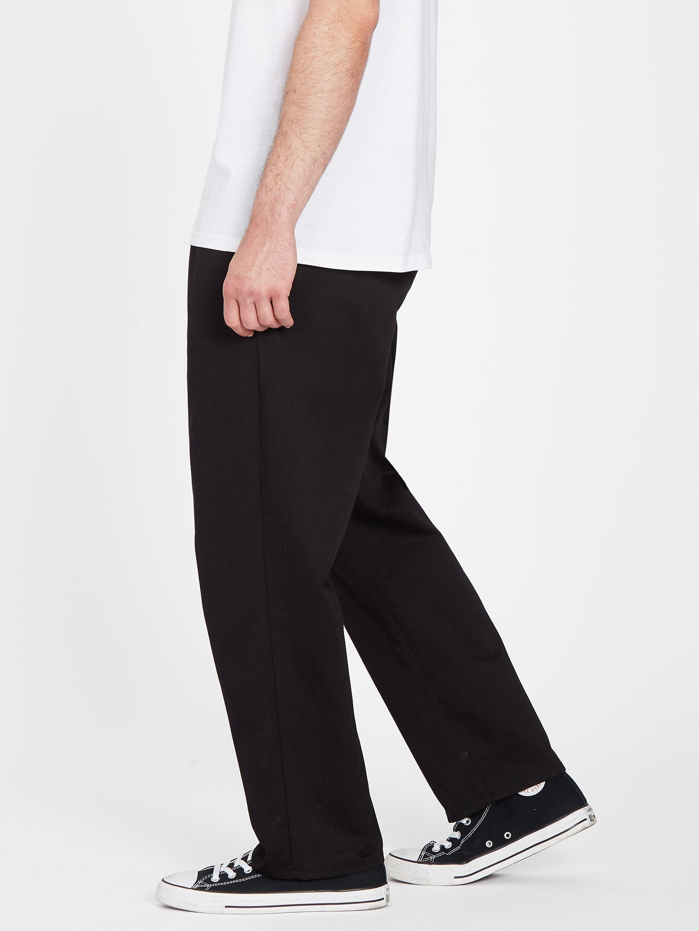 Pleated Chino Pants - BLACK