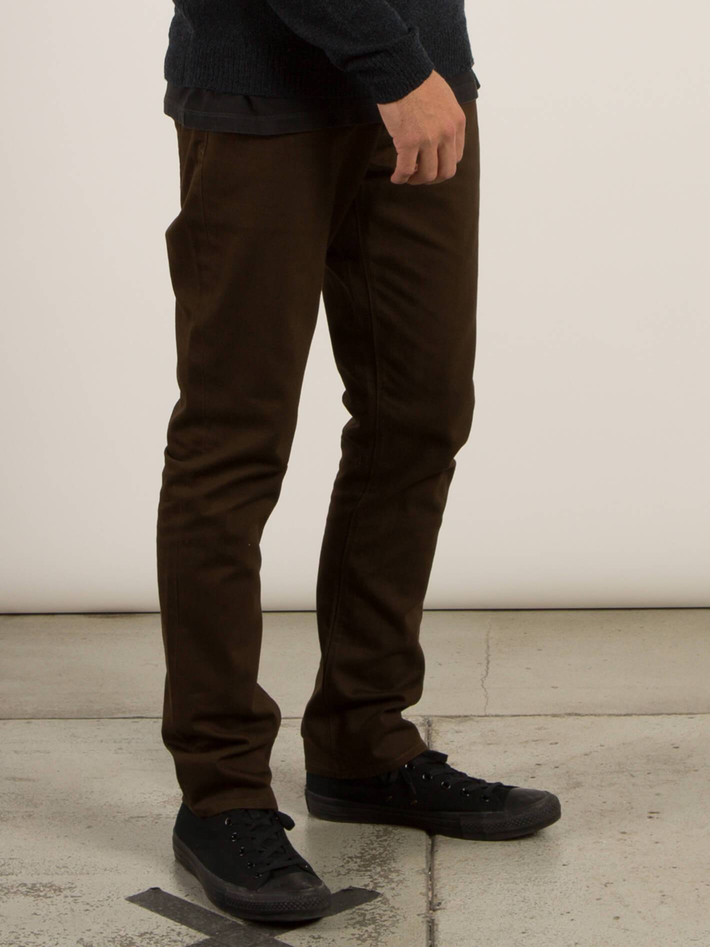 Pantalon Vorta 5 Pocket Slub - Dark Chocolate