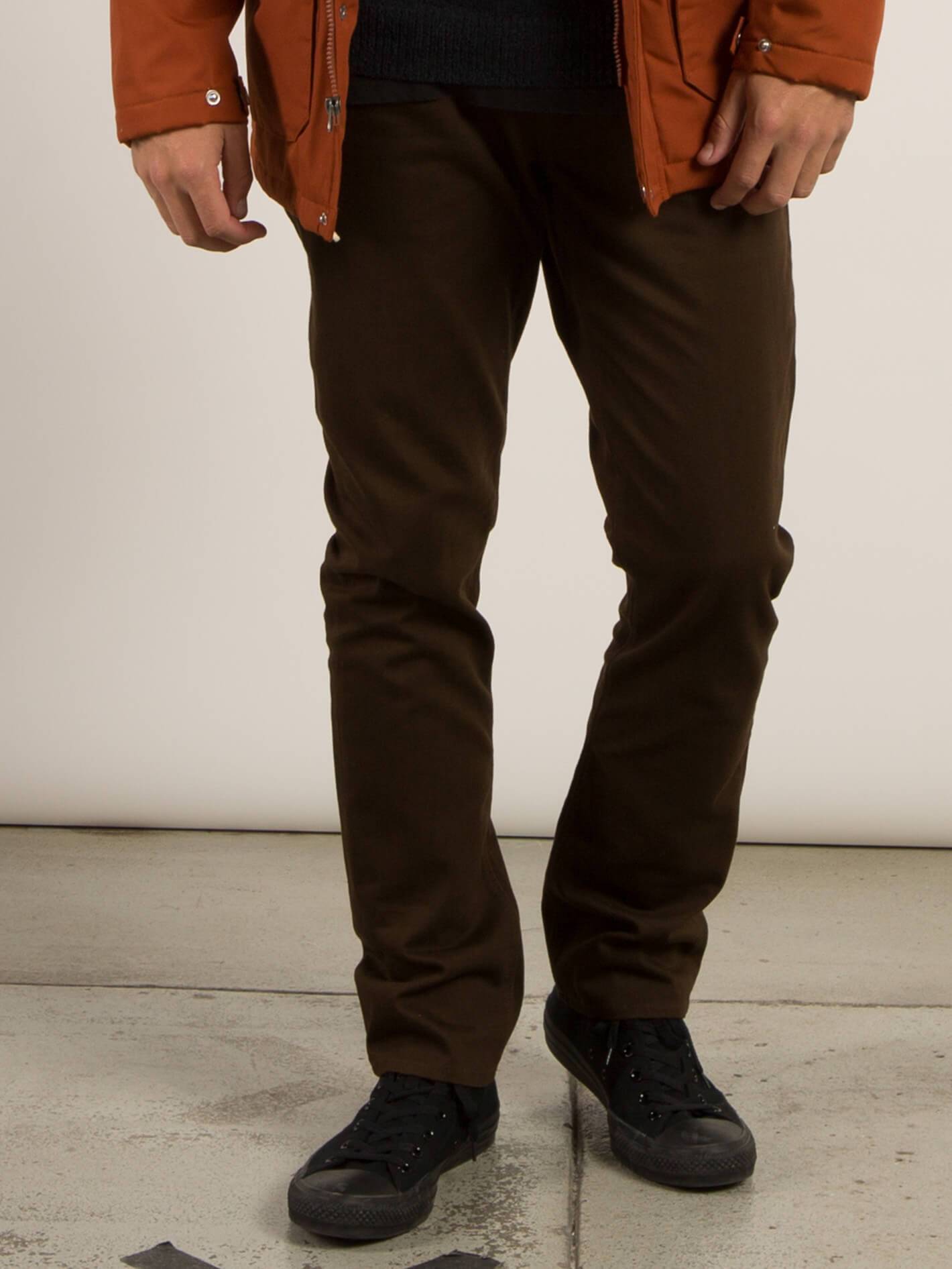 Pantalon Vorta 5 Pocket Slub - Dark Chocolate