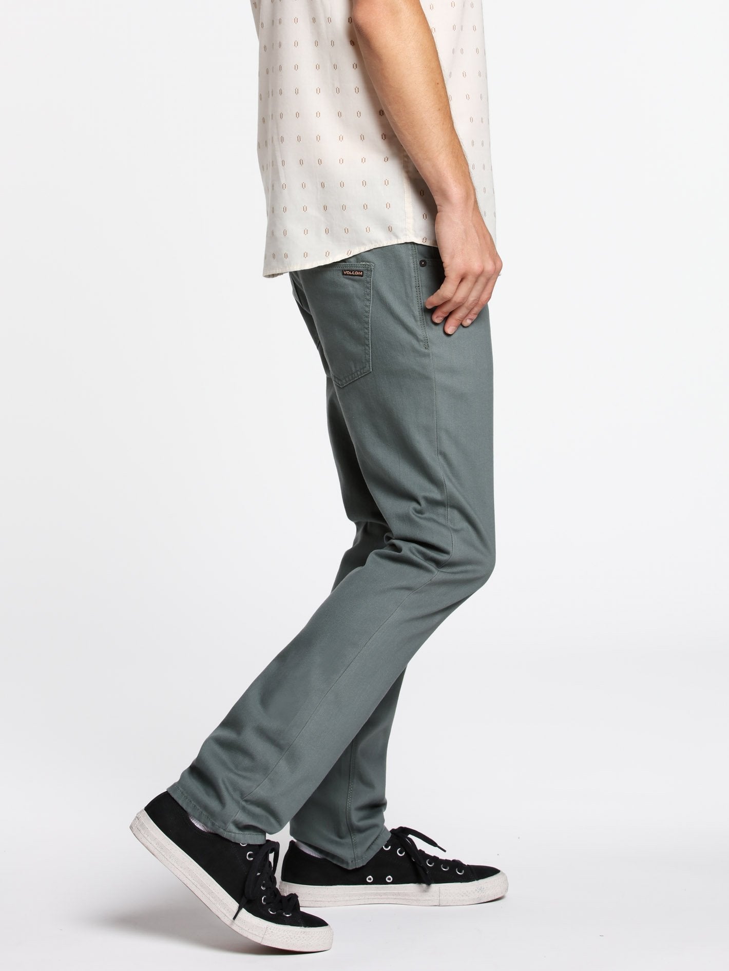 Vorta 5 Pocket Slub Pants - FIR GREEN