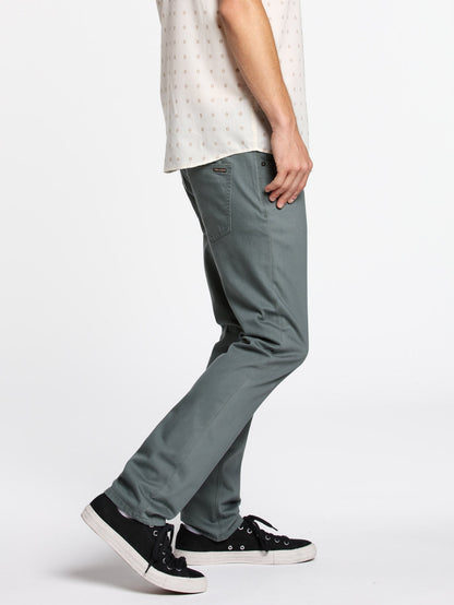 Vorta 5 Pocket Slub Pants - FIR GREEN