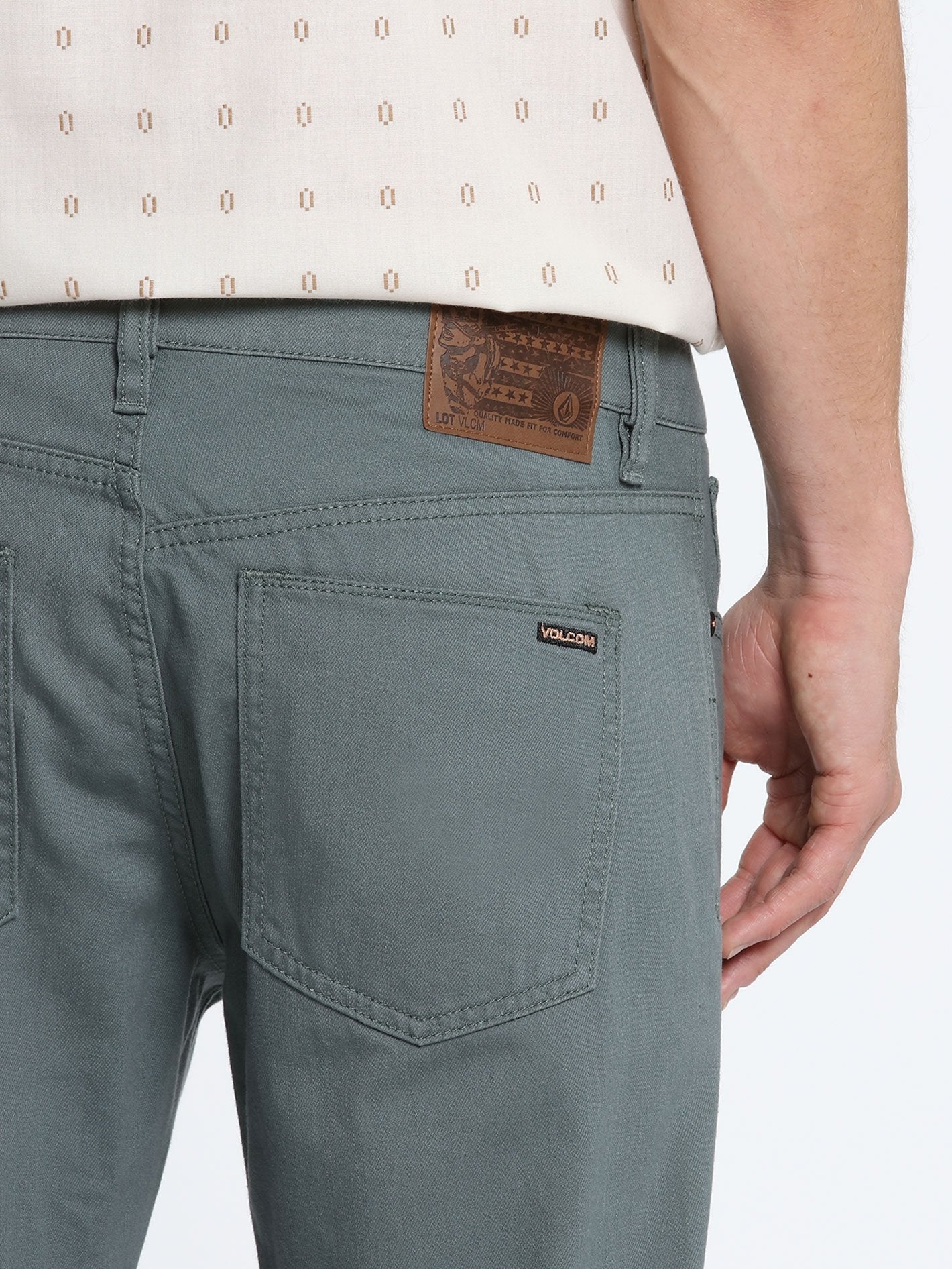 Vorta 5 Pocket Slub Pants - FIR GREEN