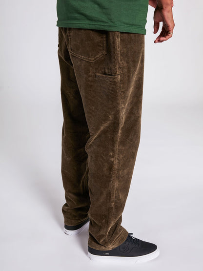 Louie Lopez Tapered Cord Pants - DARK EARTH