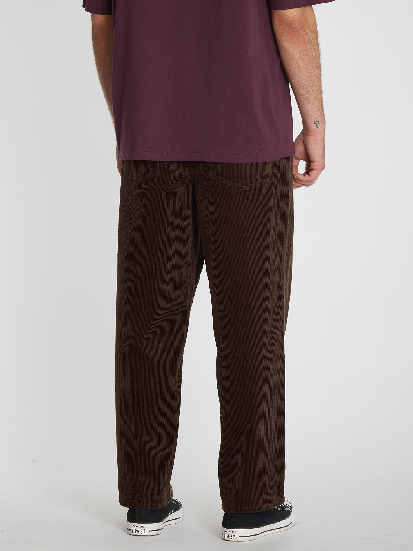 Pantalon en velours côtelé Lurking About - DARK BROWN