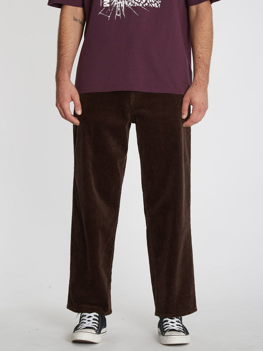 Pantalon en velours côtelé Lurking About - DARK BROWN