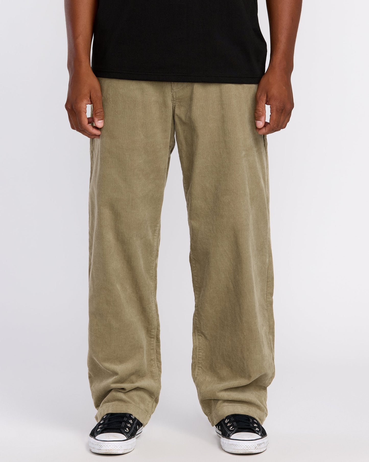 Lockere, schmal zulaufende Cordhose „Frickin“ - Khaki