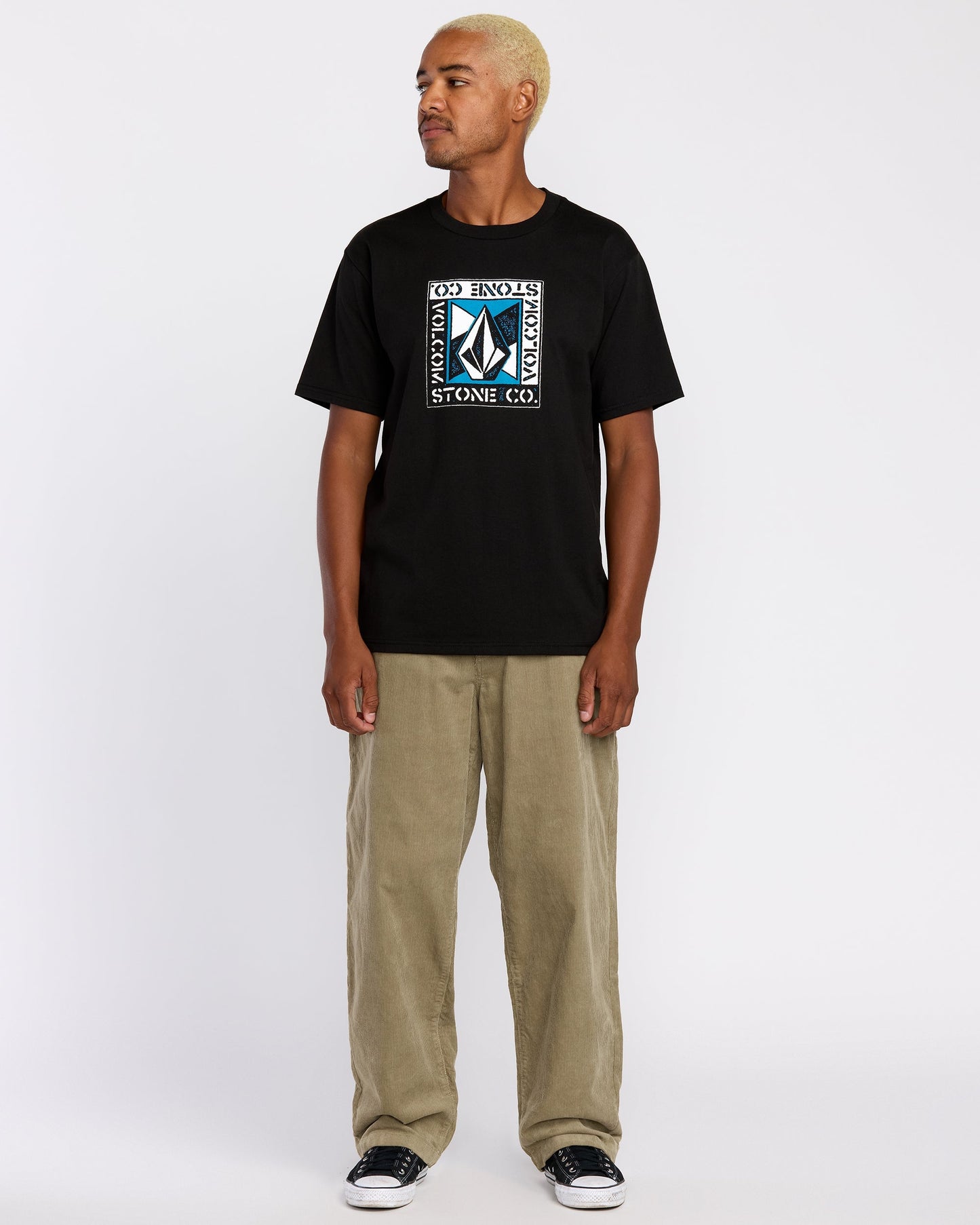 Lockere, schmal zulaufende Cordhose „Frickin“ - Khaki
