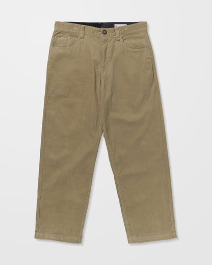 Lockere, schmal zulaufende Cordhose „Frickin“ - Khaki